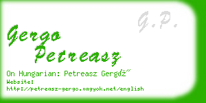 gergo petreasz business card